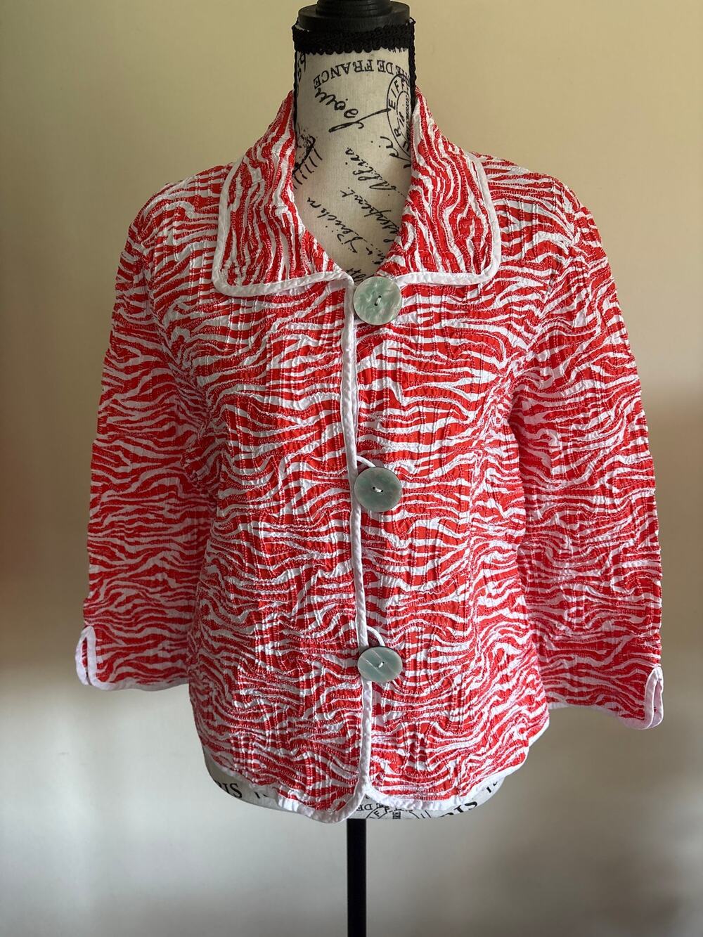 Great Cavalier Vintage Front Big Button Orange Top